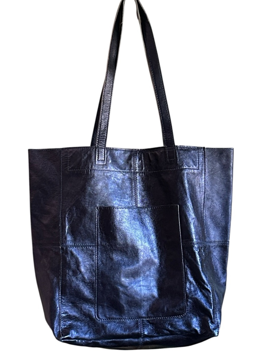Latico Leathers Margie Tote Shoulder Bag in Metallic Blue